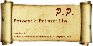 Potocsik Priszcilla névjegykártya